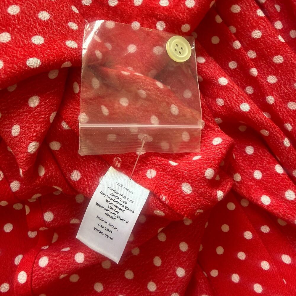 Talbots NWT Tiered Button Front Polka Dot Midi Skirt Red White M Cottagecore - Picture 9 of 9